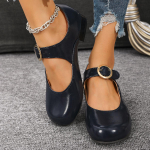 Laisvalaikio bateliai Mary Jane su sagtele moterims 2024 pavasaris vasara patogūs žemo kulno auk&scaron;takulniai moteri&scaron;ki lengvi mink&scaron;tu padu sukneliniai bateliai 36 mėlyna