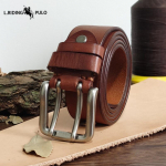 Auk&scaron;tos Kokybės Dvigubo Smeigtuko Sagtis Diržas Vyrams Natūrali Oda Vir&scaron;utinis Sluoksnis Gryna Karvės Oda Retro Kasdienis Diržas 120cm ruda