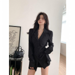 Vintažinės palaidinės Juodos juostelės Tunikos Mar&scaron;kiniai ilgomis rankovėmis Moteri&scaron;ki Korėjos mados Biure Lady Seni Pinigai Esteti&scaron;ka Eleganti&scaron;ka XL
