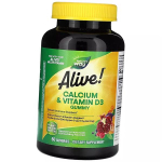 Kalcio D3 kompleksas, Alive! Kalcio ir vitamino D3 guminukai, Nature's Way 60 tablečių Multivaisių skonio (36344151) 60tab Multifruit