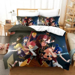 Top 3D spausdinimo anime Fairy Tail logotipas Natsu patalynės komplektas berniukams mergaitėms dvivietis karalienės mink&scaron;tas dydis antklodės užvalkalas pagalvės užvalkalas lova vaikams suaugusiųjų dydis EU Single(135*200cm)3pcs