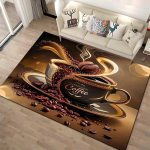 15 dydžio kavos puodelio kra&scaron;tovaizdžio kilimas namų svetainei, miegamajam, sofai, prie durų, dekoravimui, neslystantis, vaikams, dovanos 80cm x 120cm black