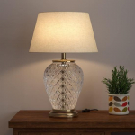 Stiklinis stalo LED &scaron;viestuvas Karali&scaron;kas deimantinio &scaron;lifavimo stiklas Nespalvotas gaubtas Prie lovos, 58,42 cm Svetainė, Miegamasis, Namų dekoravimas, Vie&scaron;butis 1 vnt.