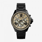 Michael Kors MK5961 Wren Rausvo aukso atspalvio Chronografas su akmenukais Kvarcinis laikrodis juoda