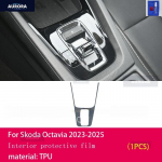 Skoda Octavia -2025 i&scaron; anksto supjaustyta Automobilio salono pavarų svirties panelės TPU apsauginė plėvelė ekrano nuo įbrėžimų taisymo Lipdukai Left-hand drive