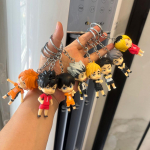 8 vnt./rinkinys Anime Haikyu!! Figūrėlės raktų pakabukas Kenma Kozume Shoyo Hinata Q versija Krep&scaron;io pakabukas Tinklinio kamuolio jaunimo lėlė Raktų pakabukai Žaislai Dovana