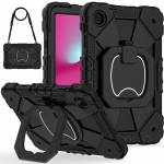 Tvirtas dėklas T-Mobile REVVL Tab 2 2025 10.1 colio, su besisukančia rankena, atrama ir peties dirželiu, atsparus smūgiams REVVL Tab 2 2025 black