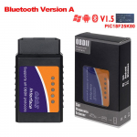 ELM327 V1.5 PIC18F25K80 lustas Dviguba plok&scaron;tė WIFI/BT OBD2 kodo skaitytuvas ELM327 OBDII diagnostikos įrankis Android/IOS telefonui PK ICAR 2 Bluetooth Version A black