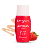 Dot & Key Bra&scaron;kių rasos tonuotas kremas nuo saulės SPF 50+ Pa++++ - 01 Porcelianas In-Vivo testuotas | kasdieniam naudojimui, skaistina ir apsaugo odą, itin lengvas, beige