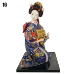 Japoni&scaron;ka gei&scaron;os lėlė Azijieti&scaron;ki rankų darbo gaminiai Kimono lėlė Namų stalo dekoras Miniatiūrinės figūrėlės Skulptūrų kolekcija Dovana Kūrybingas gray
