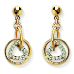 Les Tr&eacute;sors De Lily [B9429] - Boucles Plaqu&eacute; Or 'Love Cocoon' blanc dor&eacute; - 10x20 mm