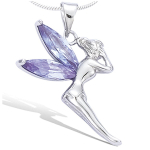 Les Tr&eacute;sors De Lily [C4750] &ndash; Sidabrinis pakabukas &bdquo;Tinker Bell&ldquo; levandų sidabras (padengtas rodžiu) &ndash; 20x27 mm