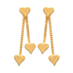 Les Tr&eacute;sors De Lily [D4553] - Boucles Plaqu&eacute; Or 'Coeurs Jumeaux' Dor&eacute; - 30x3 mm