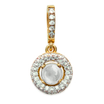 Les Tr&eacute;sors De Lily [L3937] - Pendentif plaqu&eacute; or 'Sissi' blanc dor&eacute; - 20x9 mm balta