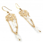 Les Tr&eacute;sors De Lily [M9396] - Boucles Cr&eacute;ateur 'Carmen' blanc dor&eacute; ros&eacute;