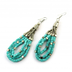 Les Tr&eacute;sors De Lily [N4650] - Boucles Cr&eacute;ateur 'Kilimanjaro' turquoise argent&eacute;