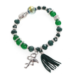 Les Tr&eacute;sors De Lily [Q5838] - Bracelet cr&eacute;ateur 'Lilipoupettes' vert (flamant rose) - 22x18 mm žalia