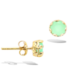Les Tr&eacute;sors De Lily [Q6837] - Boucles Plaqu&eacute; Or 'Cleopatra' vert dor&eacute; (milky) - 6 mm žalia