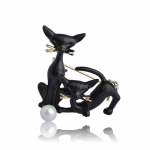 Mielos dvigubos katės imitacinės perlų sagės moterims Vyras Vaikai Emalio Esmaltės segės &Scaron;alikas Hijab Spille Clips Paltas megztinio segtukai juoda