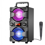 TOPROAD 60 W &bdquo;Bluetooth&ldquo; garsiakalbis, ne&scaron;iojamasis didelės galios belaidis stereofoninis žemųjų dažnių karaoke vakarėlio garsiakalbiai žemųjų dažnių garsiakalbio palaikymas FM radijo LED lemputė