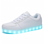 Madingi LED &scaron;viesos batai vyrams Moteri&scaron;ki sportiniai batai USB įkraunami &scaron;viečiantys batai Fluorescenciniai batai 36 balta