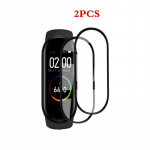 2 vnt. 3D apsauginis stiklas, skirtas Xiaomi Mi Band 4 5 6 ekrano apsauga, skirta Miband 5 4 3 dangtelis Smart Watchband 4 band5 mink&scaron;ta plėvelė For Mi band 6 juoda