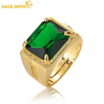 SACE GEMS Prabangus vario lydinio cirkonio vestuvinis sužadėtuvių žiedas vyrų papuo&scaron;alai open