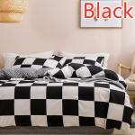 Geometrinio ra&scaron;to antklodės užvalkalų ir pagalvių užvalkalų rinkinys Itin mink&scaron;tas mikropluo&scaron;to audinys, 10 dydžio viengulė dvigulė dvigulė lova, labai didelė lova AU-Double juoda