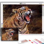 Deimantinė tapyba Animal Tiger Deimantinė mozaikos amatų deimantų siuvinėjimo tapyba Full Round 20X30CM