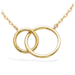 Les Tr&eacute;sors De Lily [R4250] - Collier Plaqu&eacute;-Or 'Chor&eacute;graphie' dor&eacute; - 14 et 9 mm (cercles)