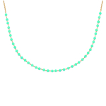 Les Tr&eacute;sors De Lily [R5822] - Collier Plaqu&eacute; Or 'Mineralia' turquoise dor&eacute; (quartzite) - 45 cm 3 mm