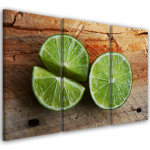 Trijų dalių paveikslas ant drobės Lime Fruit