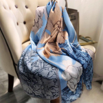 Nauja 180*90cm klasikinė &scaron;ilko skara moteri&scaron;ka Foulard Office Lady didelė mados spauda paplūdimio Hijab skara metmenų juosta A
