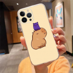 Telefono dėklas, skirtas iPhone 14 Pro Max 13 12 11 Pro Max Xs Max Xr X 12mini 7 8 14 Plus Se Cartoon Capybara Case Funda Capa Cell iPhone 13mini