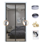 Nuo uodų apsaugančios vabzdžių musių vabzdžių durų užuolaidos Tvirtas magnetinis ekranas, ne&scaron;iojamasis magnetinis tinklelis nuo uodų, automati&scaron;kai užsidarančios durys, skirtos naudoti vasarą namuose W70 x H200cm juoda