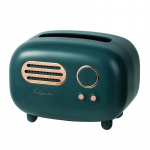 Creative Radio Shape Tissue Box Gyvenamasis kambarys Prabangus Retro namų restoranas Papuo&scaron;imas Popierinė dėžutė Kavos staliuko servetėlių dėklo ornamentas Tissue box žalia
