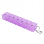 &bdquo;Travel 7 Compartment Pill Box&ldquo; savaitinis vaistų dozatoriaus dėklo laikiklis balta