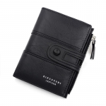 Naujos verslo vyri&scaron;kos piniginės su užtrauktuku Kortelių laikiklis Auk&scaron;tos kokybės vyri&scaron;kos piniginės Naujos PU odos vintažinės monetų laikiklio Vyri&scaron;kos piniginės juoda