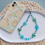 Naujas telefono dėklo pakabukas Kri&scaron;tolinis drugelis telefono grandinėlė su karoliukais telefono dėklo pakabukas