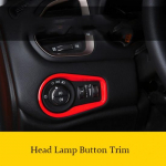 Steering Wheel Reader lamp Gear Knob Cover Trim Chrome Car Styling Accessories For Jeep Renegade 2016 2017 Head lamp trim black