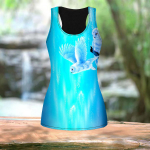 3D Purple Eagle Print Moterų treniruotės jogos sporto salėje marginti vasaros sportiniai mar&scaron;kiniai didelio dydžio liemenės 7XL mėlyna