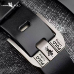 PULO diržas vyri&scaron;kas, odinis automatinis diržas su sagtimi grynos karvės odos jaunimui vidutinio amžiaus laisvalaikio stiliaus korėjieti&scaron;kas kelnių diržas 110CM