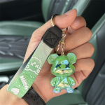 Interneto įžymybė Smurtinis lokys kūrybingas animacinis filmas gradiento figūra chameleonas lokys raktų pakabukas automobiliniai aksesuarai pora mai&scaron;elio pakabukas