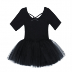 Vaikams mergaičių pusrankoviais medvilninis tiulis bamblys baleto &scaron;okių tutu suknelė Gimnastika Trikota &scaron;okių apranga scenos kostiumas 5-6 Years