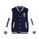 Penkios naktys Freddy's Bomber Striukė Moteri&scaron;ka Vyri&scaron;ka Negabaritinė Harajuku Madinga beisbolo striukė Moteri&scaron;ka gatvės apranga Pavasario rudens bombone&scaron;io vir&scaron;utiniai drabužiai XS tamsiai mėlyna spalva