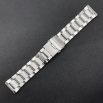 Nerūdijančio plieno laikrodžio dirželis, rie&scaron;o apyrankė, sidabro spalvos metalinė apyrankė su sulankstomu užsegimu vyrams, moterims, 20/22/24 mm 22mm
