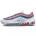 Nike Air Max 97 SE GS Ry&scaron;kios spalvos! Vaikų sportbačiai Balti Active-Fuchsia Mėlyni-Whisper DV7550-100 36