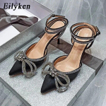 Eilyken Nauji Moteri&scaron;ki Vasaros stiliaus PVC Permatomos Siurbliai String Beadbowknot Moteri&scaron;ki auk&scaron;takulniai vakarėliui i&scaron;leistuvių batai