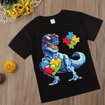 Berniukų mar&scaron;kinėliai trumpomis rankovėmis Medvilniniai vir&scaron;utiniai drabužiai Mergaitėms Kūdikiams Drabužiai Vasariniai mar&scaron;kinėliai Dinozaurų mar&scaron;kinėliai Kūdikių drabužiai 2&ndash;14 metų 160cm