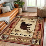 Four Seasons Country Carpet Retro Light Prabangus Svetainė Sofa Kavos staliukas Grindų Kilimėlis Nakvynė ir pusryčiai Miegamojo Kilimas prie lovos Visas danga 60*90CM brown
